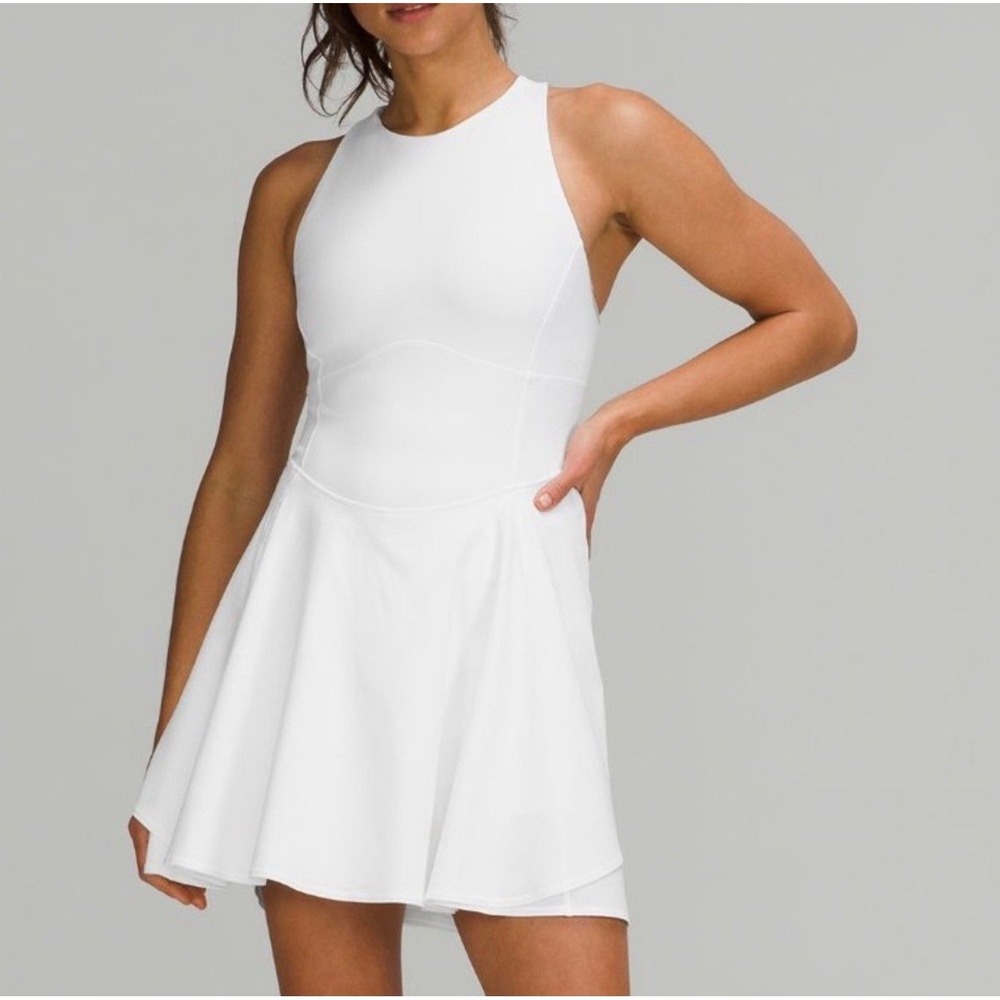 Lululemon Court Crush Tennis Dress White Size 2 Crossback Built-In Shorts